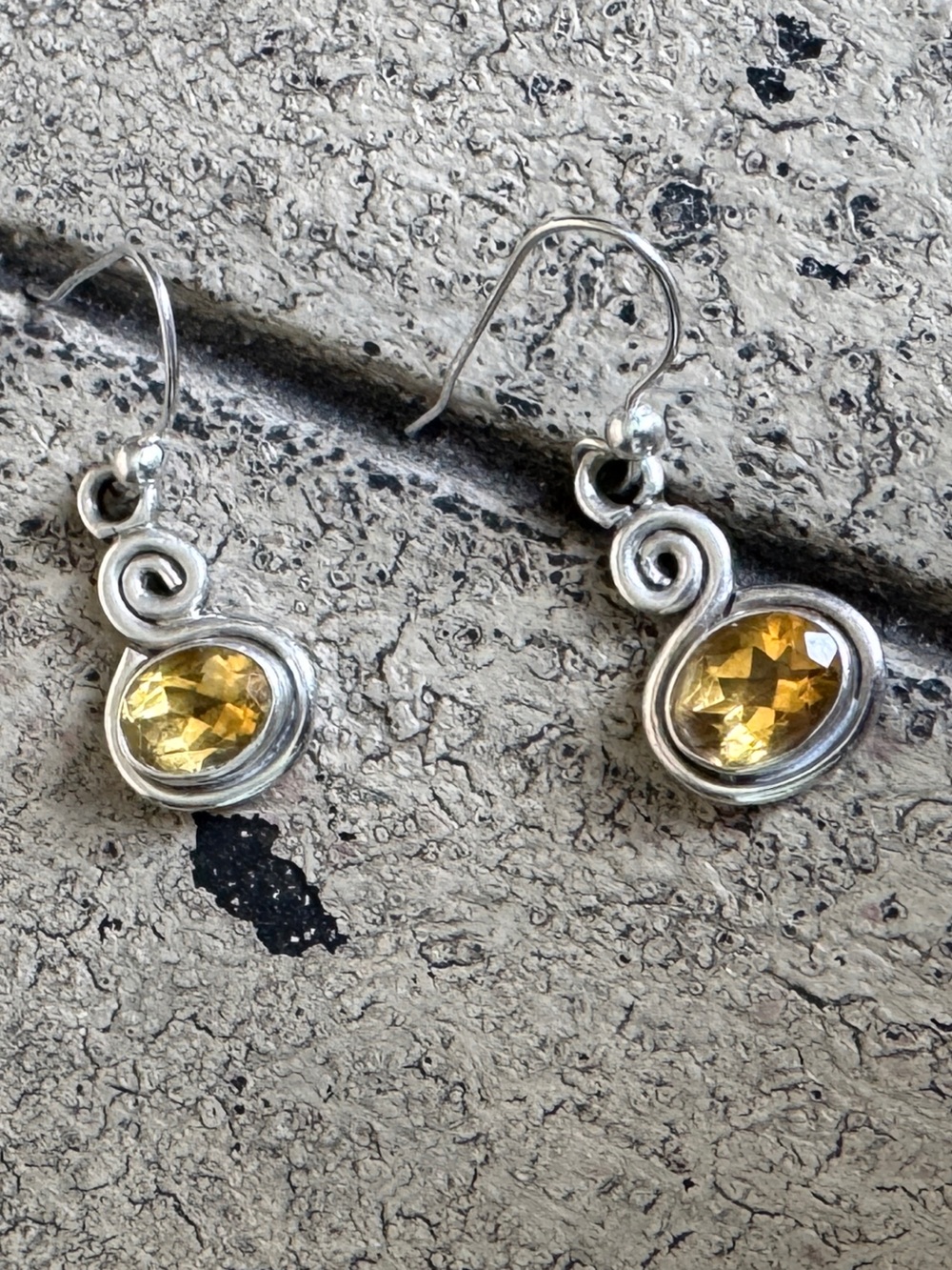 Citrine Swirl Drop Earrings